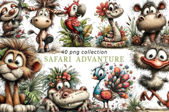 Download Whimsical Safari Clipart Bundle - Safari clipart Collection