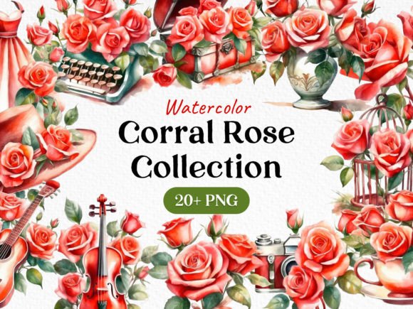 Download Bundle Watercolor Red Rose Clipart PNG - Red rose clipart Collection