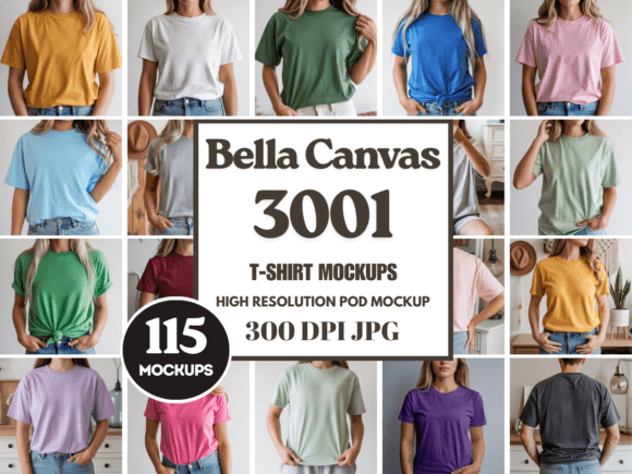 Download Bella Canvas 3001 TShirt Mockup Bundle - Premium Bundle