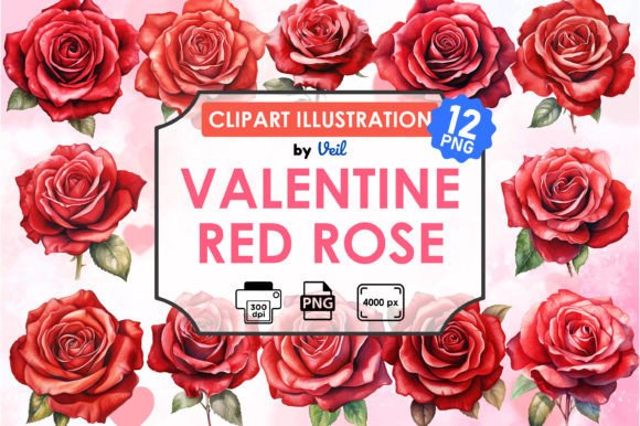 Download Valentine Red Rose Clipart Bundle - Premium Resources